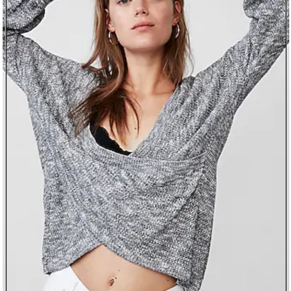 NWT Express Wrap Front Balloon Sleeve Pullover